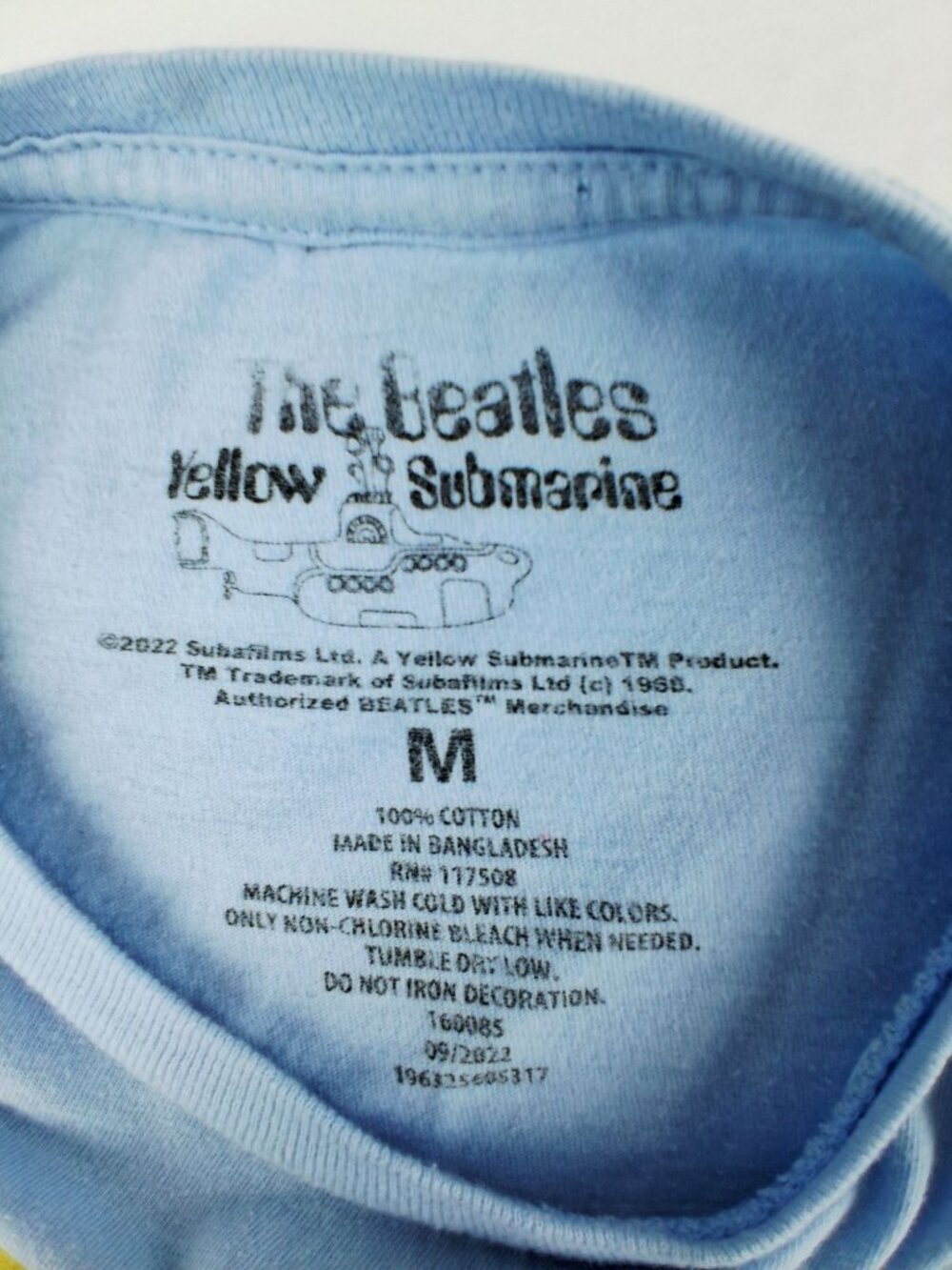 The Beatles Yellow Submarine Graphic T-Shirt Blue Medium Retro Band Tee - Picture 3 of 9